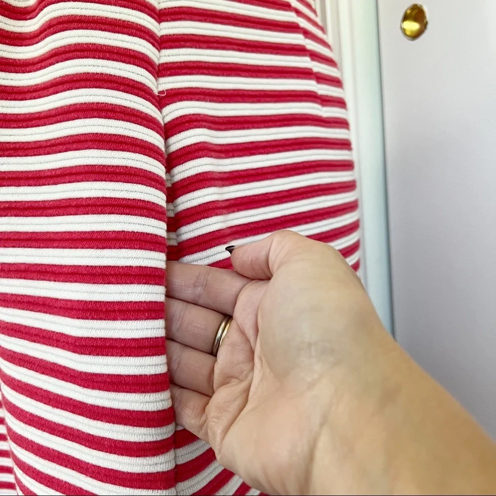 Boden Ribbed Striped Knit Sleeveless Ponte Dress - Picture 3 of 5